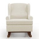 Ver imagem 6 de Kit 02 Poltronas De Amamentação Com Balanço Malu Base De Madeira P02 Linho Champagne - Lyam