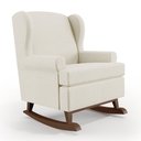 Ver imagem 3 de Kit 02 Poltronas De Amamentação Com Balanço Malu Base De Madeira P02 Linho Champagne - Lyam