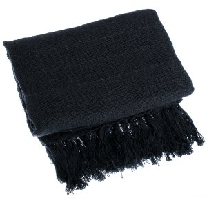Manta Sofa Peseira Algodao Grande Diversas Cores 2.50x1.50m - Preto