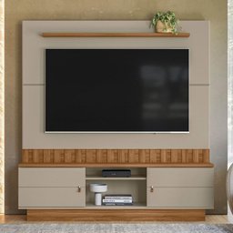 Estante Home Florianópolis 175cm para Tv até 70” - Mobler:grigio Fosco/amendoa - 2
