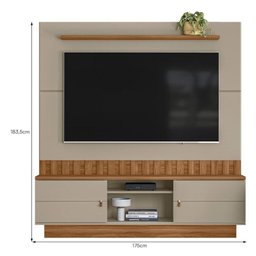 Estante Home Florianópolis 175cm para Tv até 70” - Mobler:grigio Fosco/amendoa - 5