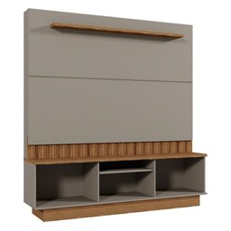 Estante Home Florianópolis 175cm para Tv até 70” - Mobler:grigio Fosco/amendoa - 4