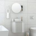 Ver imagem 2 de Conjunto Gabinete Suspenso para Banheiro Luna 1 Porta 1 Prateleira 60cm Branco Venturi