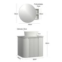 Ver imagem 3 de Conjunto Gabinete Suspenso para Banheiro Luna 1 Porta 1 Prateleira 60cm Branco Venturi