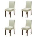 Ver imagem 1 de Conjunto com 4 Cadeiras Estofada Sala de Jantar Trieste Siena Cedro / Areia Dobuê