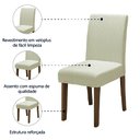 Ver imagem 3 de Conjunto com 4 Cadeiras Estofada Sala de Jantar Trieste Siena Cedro / Areia Dobuê