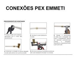 Conector Fixa Fêmea Pex Água 32x1"kit C/ 2-emmeti - 3