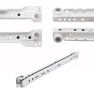 Corrediça Branca Comum para Móveis Gaveta 45cm 450mm (2 Pares)