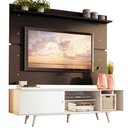 Ver imagem 2 de Rack Madesa Dubai e Painel para TV até 65 Polegadas com Pés Branco/Preto 0977 Cor:Branco/Preto/Branc