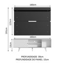 Ver imagem 3 de Rack Madesa Dubai e Painel para TV até 65 Polegadas com Pés Branco/Preto 0977 Cor:Branco/Preto/Branc