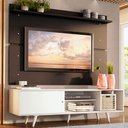 Ver imagem 1 de Rack Madesa Dubai e Painel para TV até 65 Polegadas com Pés Branco/Preto 0977 Cor:Branco/Preto/Branc