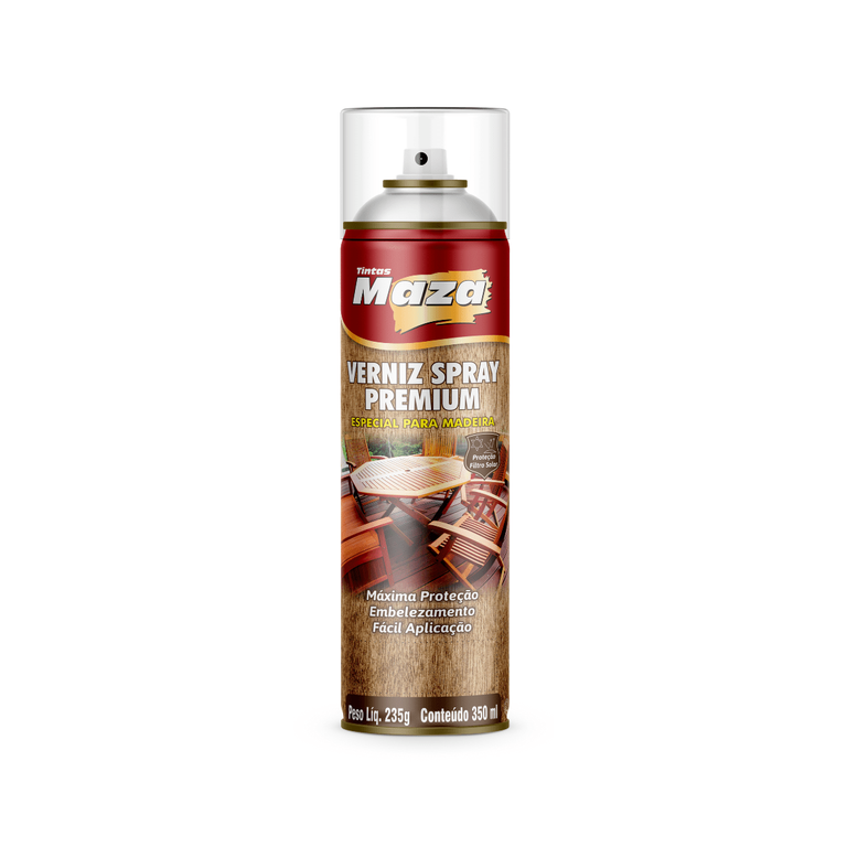 Spray Verniz Marítimo Brilhante Premium para Madeiras 350ml