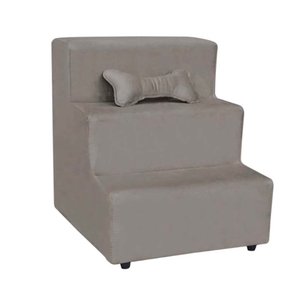 Escada Pet Almofadada 3 Degraus para Cães e Gatos: Veludo Cappucino