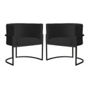 Ver imagem 1 de Kit 02 Poltronas Luana Base Preta Suede Preto
