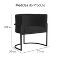 Ver imagem 7 de Kit 02 Poltronas Luana Base Preta Suede Preto