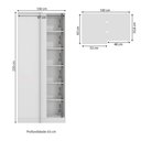 Ver imagem 2 de Guarda Roupa sem Portas Closet Aberto Canto Reto Modulado Adapt Armc100amdp Kappesberg - Branco