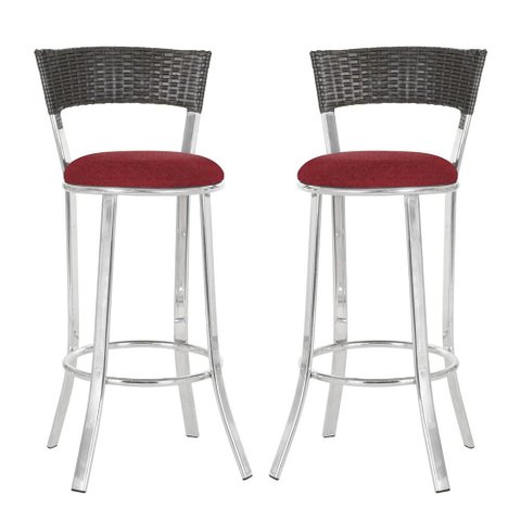 Conjunto com 2 Banquetas em Alumínio, Fibra Sintética e Tecido Impermeável Tc Zanutto Argila