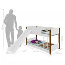 Ver imagem 3 de Beliche Infantil Bruma Mini Cama com Escorregador MDF Branco e Mel com Colchões Divaloto Móveis