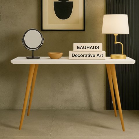 Aparador Retrô Minimalista Classic com Pés Palito de Madeira:branco