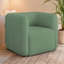 Ver imagem 2 de Poltrona para Sala de Estar Decorativa Quadrada Maggie K04 Bouclê Verde - Mpozenato