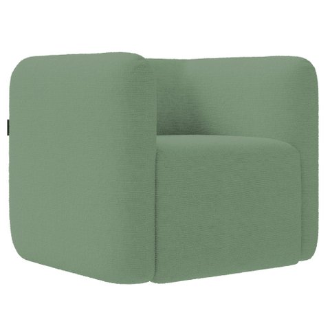 Poltrona para Sala de Estar Decorativa Quadrada Maggie K04 Bouclê Verde - Mpozenato