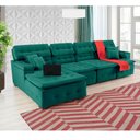 Ver imagem 7 de Sofá Orlando 3.45x2.10m com Chaise, Retrátil e Reclinável - Verde