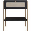Ver imagem 4 de Cabeceira Solteiro 90cm e 1 Mesa Lateral 1 Gaveta Industrial Indy A03 Nero - Lyam Decor