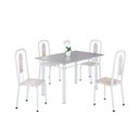 Ver imagem 2 de Conjunto Sala de Jantar com 4 Cadeiras Lívia Branco/Bege