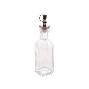 Garrafa para Azeite de Vidro com Tampa Plástica Preta 180ml- Lyor