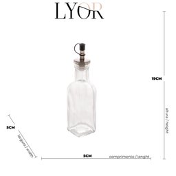 Garrafa para Azeite de Vidro com Tampa Plástica Preta 180ml- Lyor - 5