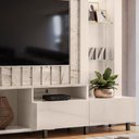 Ver imagem 5 de Estante de Tv 70 Pol 243cm Ripado Sala de Estar Nivora Calacata-off White M20 - D'Rossi