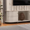 Ver imagem 4 de Estante de Tv 70 Pol 243cm Ripado Sala de Estar Nivora Calacata-off White M20 - D'Rossi