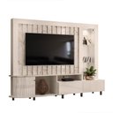 Ver imagem 2 de Estante de Tv 70 Pol 243cm Ripado Sala de Estar Nivora Calacata-off White M20 - D'Rossi