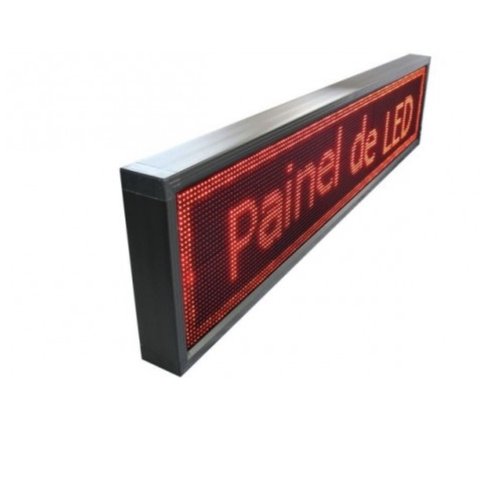 Painel Led Vermelho Externo Prova D'agua Letreiro Luminoso Digital 100x20 Alto Brilho Usb