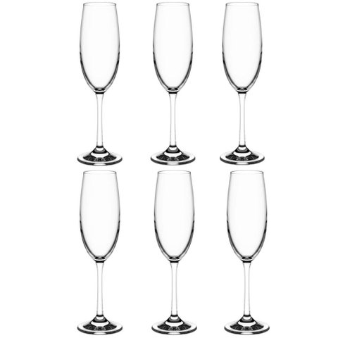 Jogo de Taças de Cristal Titânio 220ml Conjunto 6 Taças para Champagne Sense