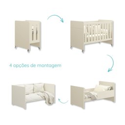 Quarto de Bebê Berço Evolution + Cômoda 6 Gvts + 02 Colchões:areia - 2