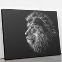 Ver imagem 2 de Quadro Leão Olho Azul Tons de Cinza Animal Canvas 140x90cm