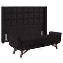Ver imagem 1 de Cabeceira Cama Box Queen 160cm Pisa e Recamier Neville P02 Sintético Preto - Mpozenato