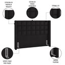 Ver imagem 5 de Cabeceira Cama Box Queen 160cm Pisa e Recamier Neville P02 Sintético Preto - Mpozenato