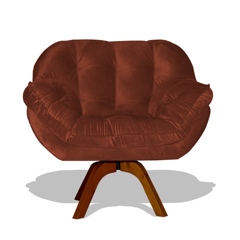 Poltrona Miami Base Giratória Decorativa - Cobre Divini Decor