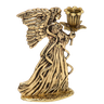 Castiçal ANJO Em Latão Artesanal Reciclado SAT Anjo Dourado - 1