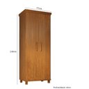 Ver imagem 4 de Guarda-Roupa Ibiza 2 Portas Madeira Maciça Marrom/Mogno Mel