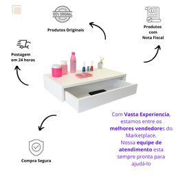 Gaveta Compacta Suspensa para Escritorio Mdp Mdf 60cm Maquiagem - 8