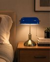 Ver imagem 2 de Abajur Banker Azul Clássico Luminária de Mesa Retro Luxo