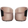 Kit 2 Poltrona Decorativa Aisha Organica Veludo Rosa Nude com Composê em Corano Preto - Mb Decor - 1