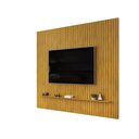 Ver imagem 4 de Painel Ripado para TV 75 Polegadas Trento 275cm para Sala de Estar Cedro DJ Móveis