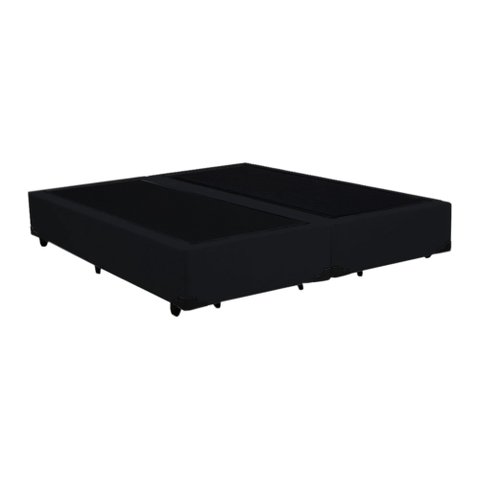 Base Box Queen Bipartido AColchoes Suede Preto 40x158x198