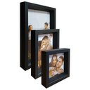 Ver imagem 2 de Kit 3 Porta Retrato Vertical Foto Moldura Luxo:Moldura Preta com Acrílico