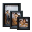 Ver imagem 1 de Kit 3 Porta Retrato Vertical Foto Moldura Luxo:Moldura Preta com Acrílico
