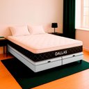Ver imagem 1 de Cama Box Baú King e Colchão Dallas Molas V-store 193x203x20 Branco